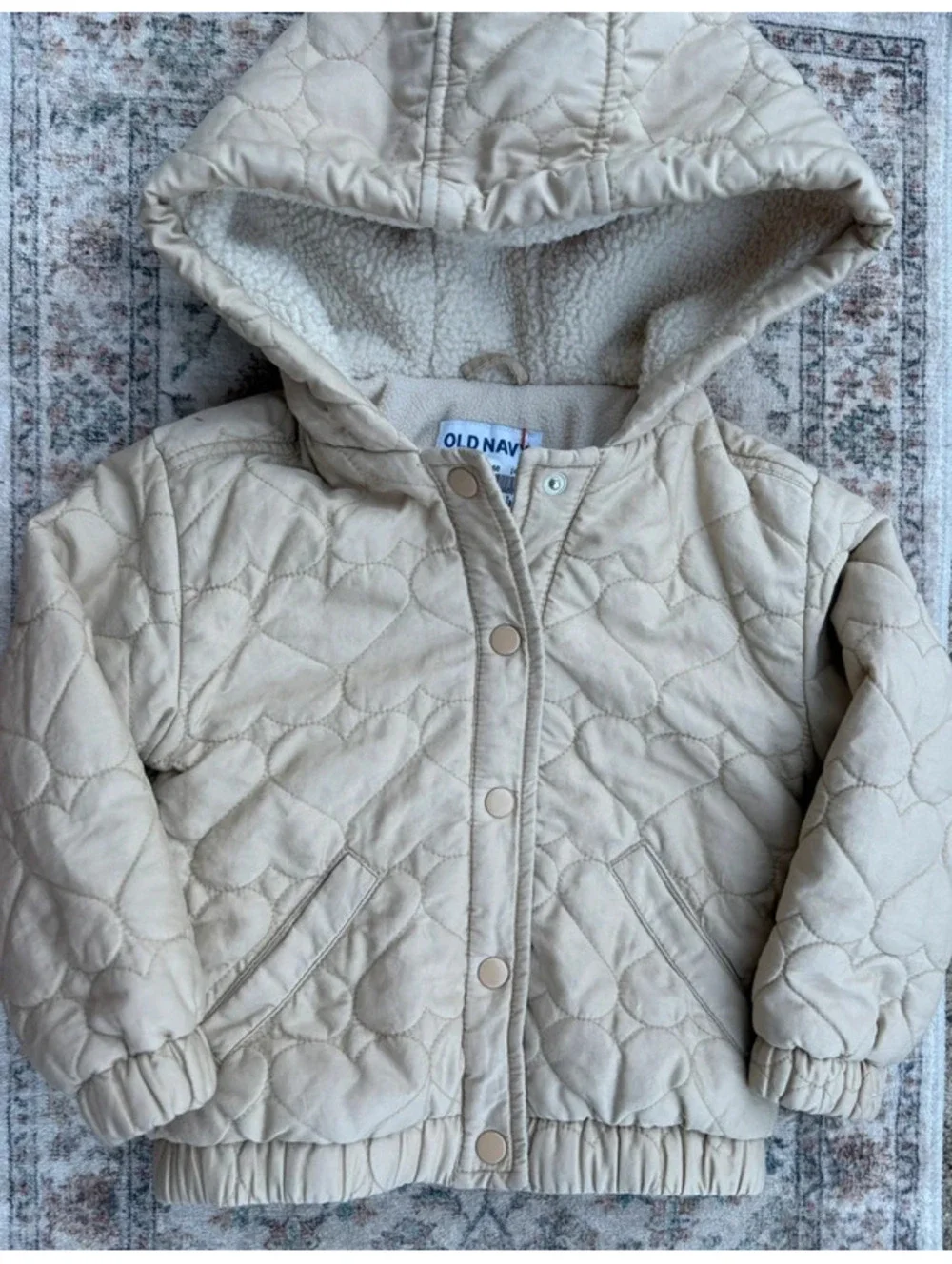 4T Beige Old Navy Cotton Fleece Quilted jacket